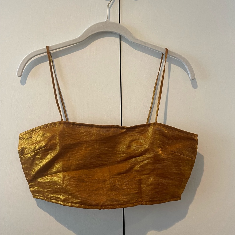 Paloma Wool gold crop tank